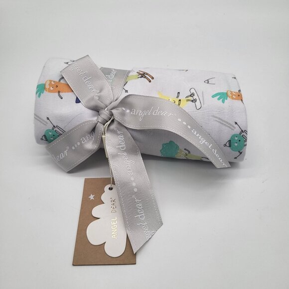 Angel Dear Other - ANGEL DEAR Baby Swaddle Blanket Fruits & Veggies Winter Sports 45x45 Bamboo NWT